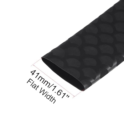 uxcell Heat Shrink Wrap Tubing Sleeve for Fishing Rod Grips Handle, 41mm Flat 3.3ft 2:1 Ratio Black