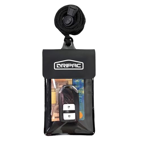 DRIPAC Floating Waterproof Car Key FOB Case Wallet Dry Bag Waterproof Pouch Holder for Driver License Credit Card ID Cash Badge (Black)