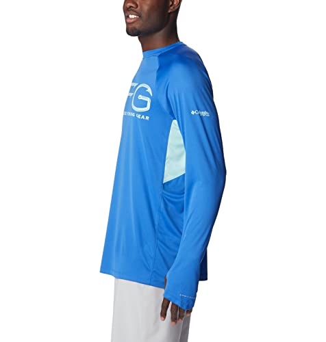 Columbia Men's Terminal Tackle Vent Long Sleeve - color: Vivid Blue/Gulf Stream, size: X-Small