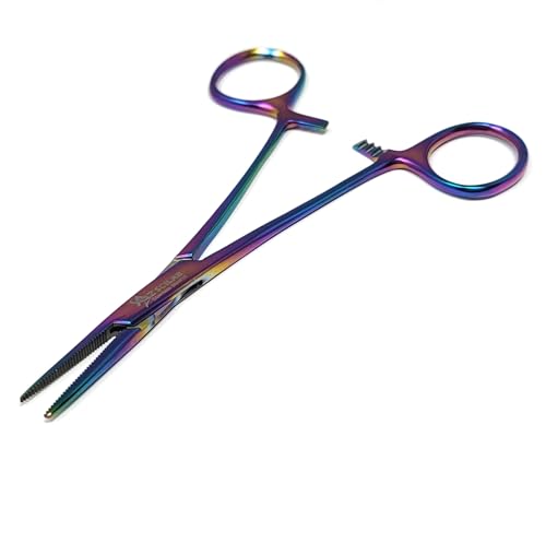 Multi Color Rainbow Mosquito Hemostat Forceps 5" Straight Pliers Stainless Steel (A2ZSCILAB Brand)