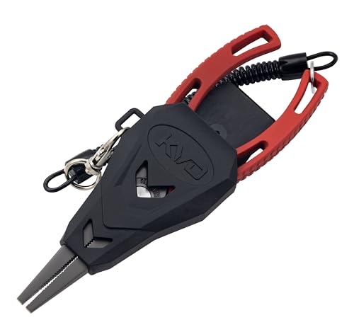 Strike King (SSP7KVD) KVD 7 Stainless Steel Pliers, Red, Combat Grip Design - style: Stainless Steel