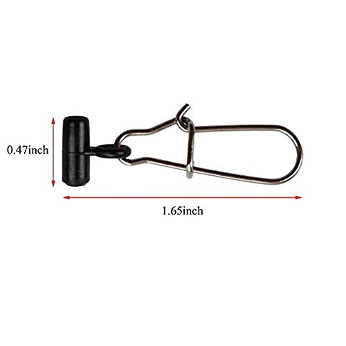 Persei 25pcs Fishing Line Sinker Slide with Duo-Lock Snap High-Strength Sinker Slider Stainless Steel Snap Kit
