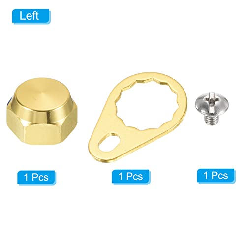 PATIKIL Fishing Reel Screw Nut Locking Plate, Left Handle Locking Caps Screw Nut Replacement for DIY Fishing Accessories - color: Gold, size: M7