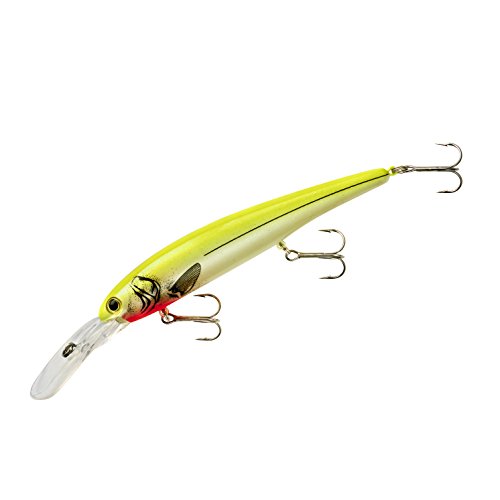 Bandit Lures 4 3/4-Inch Slender Minnow Jerkbait Trolls Up to 27 Feet Deep, Universal Color Patterns, 1 Piece - color: Pearl Chartreuse Back, size: 4 3/4", 5/8 oz