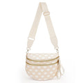 Crossbody Bags for Women, Spacious Nylon Belt Purse Fanny Packs, Crescent Oversized Checkered Bum Bag (Heart Print - Beige) - color: Heart Print - Beige