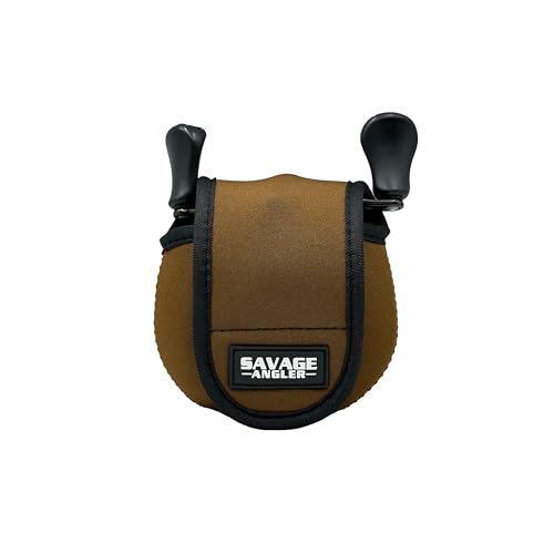Neoprene Baitcast Reel Cover, Fishing Reel Protector, Fishing Reel Cover, Baitcaster Case, Low Profile Baitcaster Case, Casting Reel Covers, 50 100 200 Series Baistcasters (1, Brown) - color: Brown
