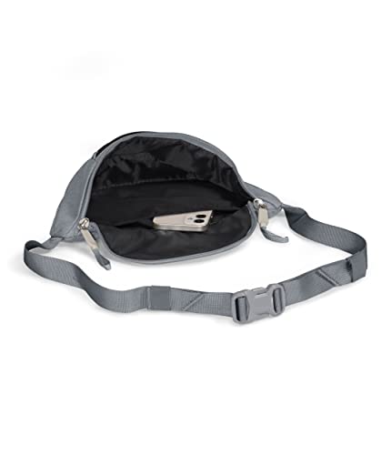 THE NORTH FACE Jester Lumbar Pack | Fanny Pack With Water Repellent Finish, 2.2 Liters, Crossbody Adjustable Strap - color: Mid Grey Dark Heather/TNF Black