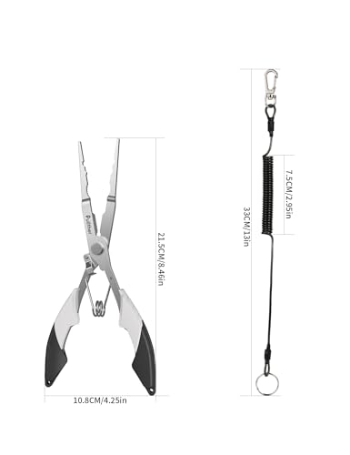 Fishing Gear,Hook Remover Fishing Pliers,Stainless Steel Fishing Tools,Multitool for Saltwater - color: white