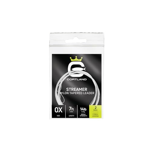 Cortland Streamer Nylon Tapered Leader - size: 02X | 18lb, style: 7 Ft