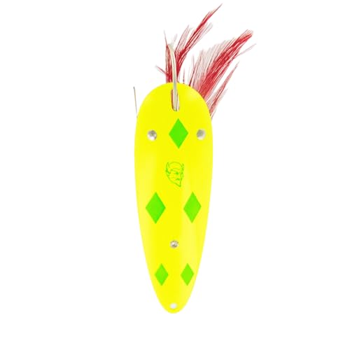 Dardevle Dardevlet Weedless Nickel Back 3/4 oz Fishing Spoons - color: Lemon Lime Diamonds