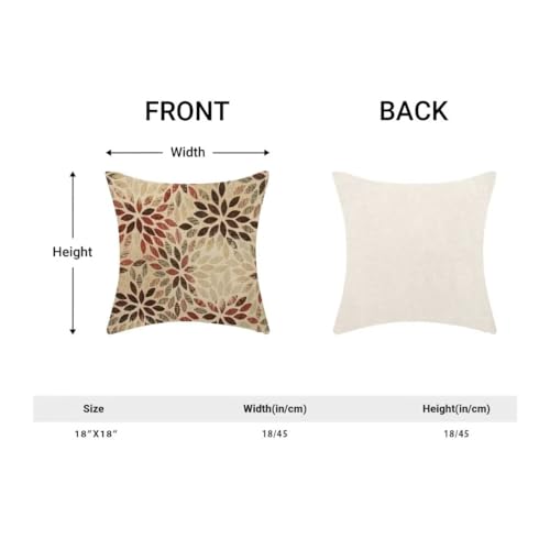 AEIOAE Burgundy Red Pillow Covers 18 x 18 Inch Set of 2, Rustic Geometric Dahlia Flower Decorative Throw Pillow Covers Farmhouse Floral Cushion Covers for Couch Home Sofa Outdoor Decor - color: Burgundy Red Floral, size: 18" x 18" (Pack of 1)