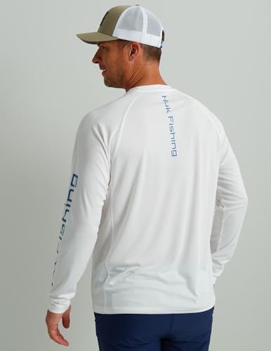 HUK Men's Pursuit Vented Long Sleeve Fishing Shirt (+30 UPF) - color: White 2.0, size: Small