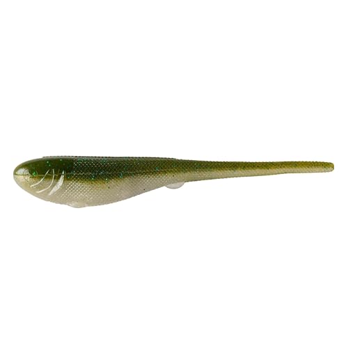 YUM Sniper Shad Soft Plastic – Realistic Minnow Bass Fishing Lure, Jig Head & Underspin Trailer, 3” 4” 5” Sizes, Multiple Colors - color: Tenkiller Gold, size: 5"