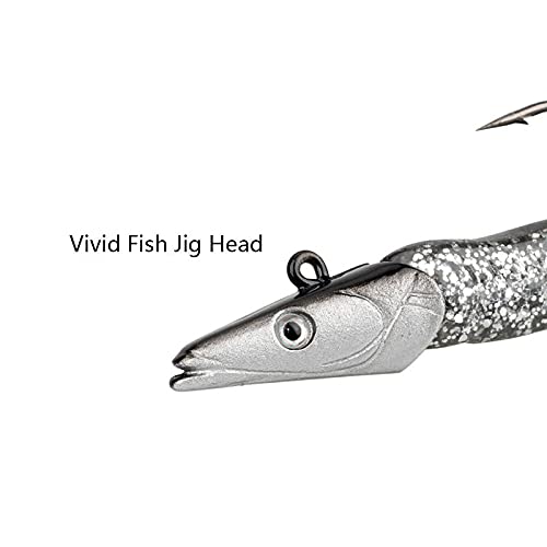 Lead Head Jigs Soft Lures for Hunting or Fishing Lures Swimbaits with Hooks,Artificial Fishing Baits for Saltwater & Freshwater(5pcs/Set) - color: 0.67oz-4.3"