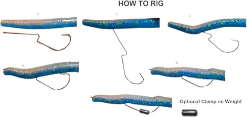 Long Shank Neck EWG Offset Worm Hook Wide Gap Swimbait Weedless Fishing Terminal Tackle - color: 25/PK LONG NECK EWG 5/0 HOOK & (6) WEIGHTS