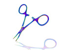 Cynamed Mosquito Hemostatic Forceps with Multicolor/Rainbow Titanium Coating - Premium Quality - Hemostat Clamping Pliers with Serrated Jaws - 3.5 in. (Curved) - style: Curved