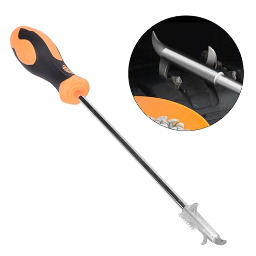 Car Tire Cleaning Hook, 4 in 1 Tire Stone Cleaning Hook, Stainless Steel Wheel Stone Cleaning Tool with Rubber Handle, Multifunctional Tire Stones Remover Hooks, 11.0in