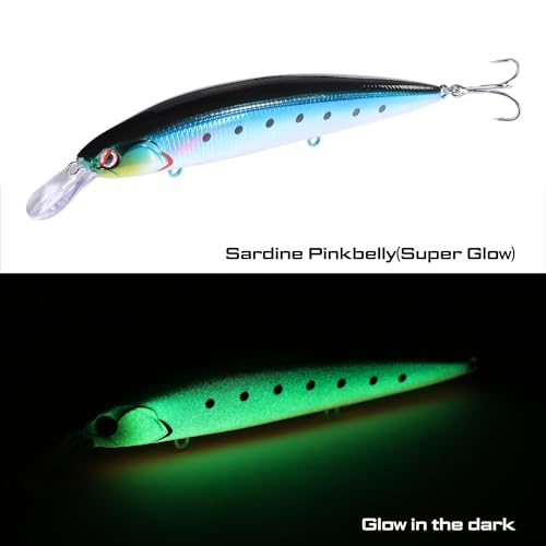 LITTMA ShoreCast 115 Minnow Sinking Saltwater Fishing Lure, Long Casting Surf Fishing Hard Bait for Striper Bass and Halibut - color: Metalic Sardine