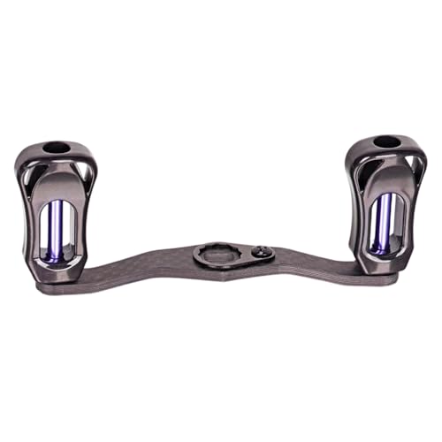 Fishing Reel Handle, Carbon Fiber Baitcasting Reel Handle Lightweight Double Arm Handles for Freshwater Saltwater - color: Light Purple