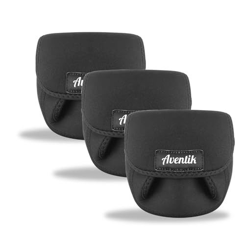 Aventik Spinning Baitcasting Reel Cover Fishing Reel Case Boys Beginner Reel Pouch for 1000-6000 Spinning Reels (L(5000-6000reels)-3PACK) - size: 3PC-L(5000-6000reels)