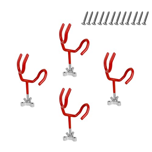 20 Degree Boat Fishing Rod Holder PVC Coated Steel Wire Pole Holders for Boats Anglers - color: Red