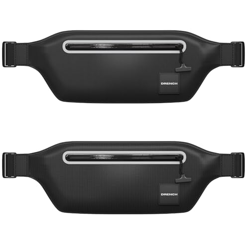 Drench 2-Pack 100% Waterproof Fanny Pack – IPX8 Submersible Dry Bag Waist Pouch & Waterproof Phone Case for Swimming, Boating, Kayaking, SUP & Snorkeling – Underwater Floating Belt Bag Set, Black - color: Black 2 Pack