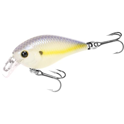 Lucky Craft LC 0.3 Squarebill Crankbait, Silent Fishing Lure for Bass Trout and Pike, Made in Japan, Freshwater Fishing Gear, Hard Bait Bass Lures - color: 250 Chartreuse Shad