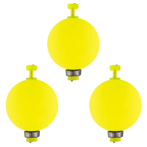 Dr.Fish 10 Pack Weighted Fishing Bobbers Snap-on Spring Floats EVA Foam Push Button Clip on Floats Fly Fishing Trout Bass Crappie Catfish - color: Chartreuse, size: Diam 1.5''(3/8oz)