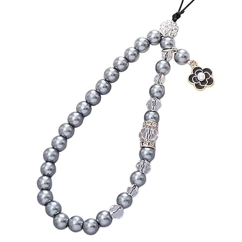 Beaded Phone Lanyard Wrist Strap Phone Charms Fixed Beads Pearl Chain - color: PC-xxf-2