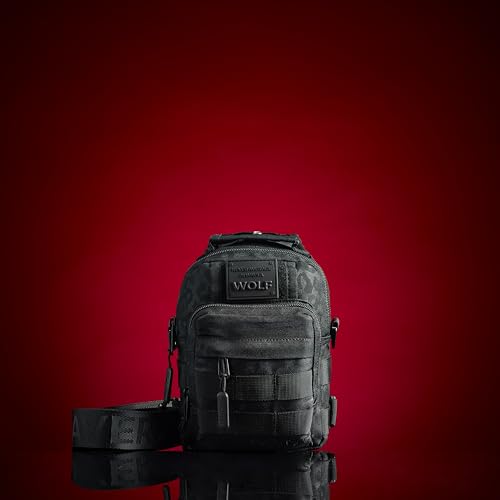 WOLFpak 4L Mini Tactical Sling Bag (Black Leopard) Compact Crossbody Backpack for Gym, Travel & EDC | Tactical Shoulder Bag with Multiple Pockets – Lightweight, Durable Sling Pack for Men & Women - color: Black Leopard