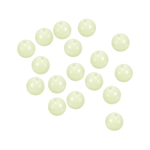 PATIKIL Glow Fishing Beads Plastic Round Rubber Luminous Fishing Bait Eggs Rig Bead Tackle Lures Accessories with Box - color: White, size: 12mm