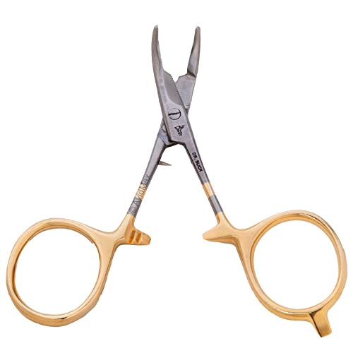 Dr. Slick Scissor Clamp, 4", Gold Loops, Curved, 1/2 - color: Gold Curved, size: 4 in
