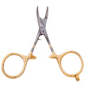 Dr. Slick Scissor Clamp, 4", Gold Loops, Curved, 1/2 - color: Gold Curved, size: 4 in