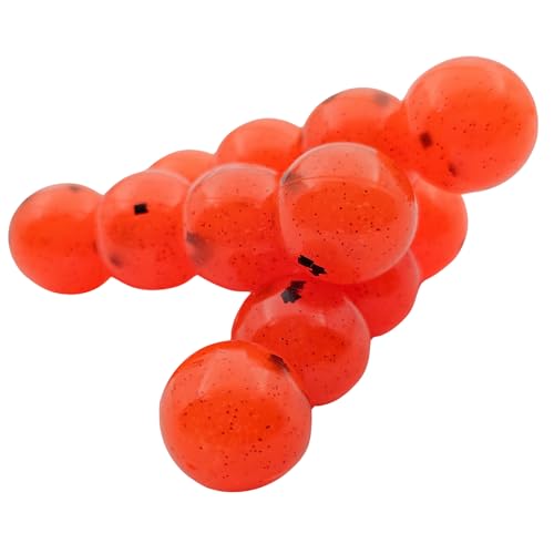Fishing Scented Soft Plastic Beads Artificial Salmon Egg Bait Packs for Trout, Steelhead and Salmon (Spawn Roe Fishing Tackle) - color: Blazed Orange, size: .625"/16mm-12 Eggs per pack