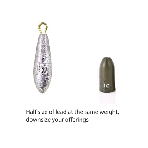 12 Pack Tungsten Bullet Fishing Weights, Insert Free Worm Sinkers, 1/8 3/16 1/4 3/8 1/2 oz - color: No Chip Black, size: 1/4 oz - 5pcs