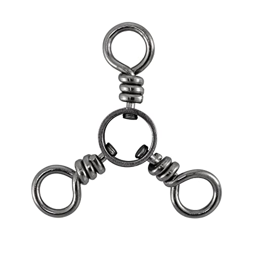 Dr.Fish 50 Pack 3 Way Swivel Fishing Tackle 30-220Lb Catfish Swivels Three Way Rigs Freshwater Saltwater Catfish Tackle - size: #4/0(176Lb)-20 Pack