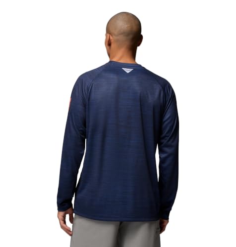 Columbia Men's Collegiate Terminal Tackle Heather Long Sleeve Shirt - color: Aub - Collegiate Navy, size: X-Large Tall