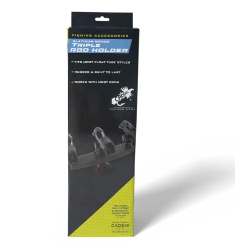 Caddis Sports Rod Holder – Adjustable Fishing Rod Holder for Float Tubes, Pontoon Boats, Fits Fly, Spinning & Casting Rods by Caddis - color: Platinum Triple Rod Holder