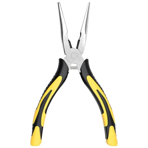 Long Needle Nose Pliers-6’’Soft Grip with Wire Cutter for Home,1pcs | Strong Cutting Force,Paper Clamp Precision, High Carbon Steel,Long Nose Cutting Pliers for Home, Fishing, Jewelry, Crafts - style: One-6in