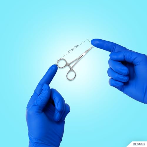 Precision Kelly Hemostat Forceps Locking Tweezers Clamp, Silver, Straight and Curved Stainless Steel (Curved, 4") - size: 4", style: Curved