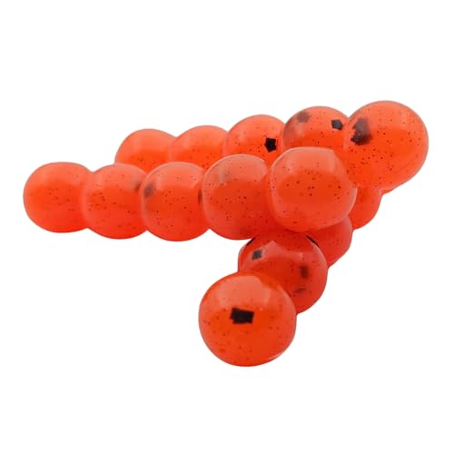 Fishing Scented Soft Plastic Beads Artificial Salmon Egg Bait Packs for Trout, Steelhead and Salmon (Spawn Roe Fishing Tackle) - color: Blazed Orange, size: .50"/14mm-15 Eggs per pack