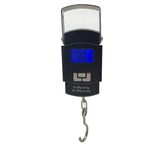 Art&Beauty Digital Fish Scale, 110 lbs Capacity, Hanging Balance with LCD Backlight Display, Portable Handle, Stainless Steel Hook