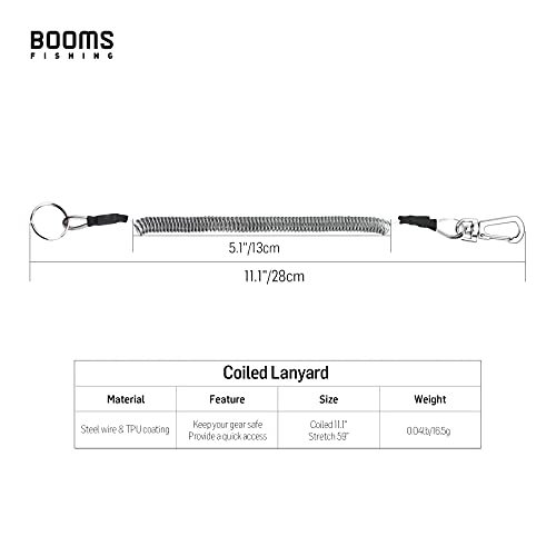 Booms Fishing T04 Fishing Lanyards Fishing Tool/Pole Safety Coil Lanyard Retractable Wire Inside Tup Cover - color: 6pcs / pack_colorful