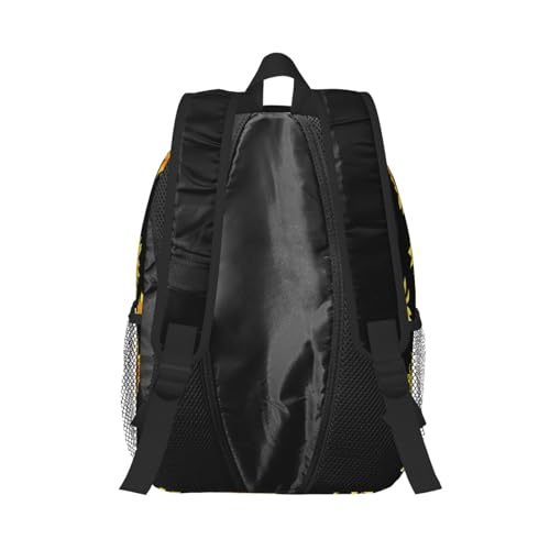 Sunflower Flower Floral Black 15 Inch Backpack Laptop Travel Bag For Men Women With Multiple Pockets Casual Hiking Gym Sport - color: Sunflower Flower Floral Black