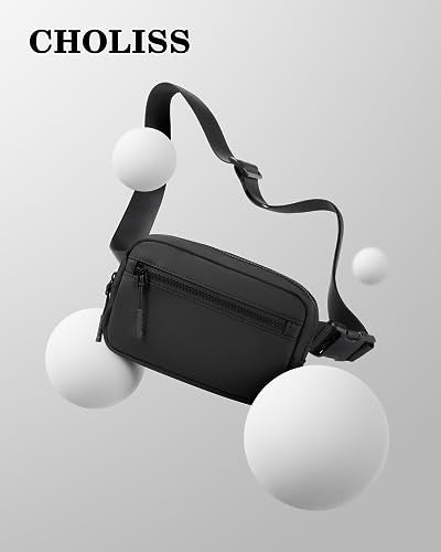 CHOLISS Small Sling Bag for Women and Men, Crossbody Bags Trendy Fanny Packs Chest Bag with Extended Strap - color: B01 Black
