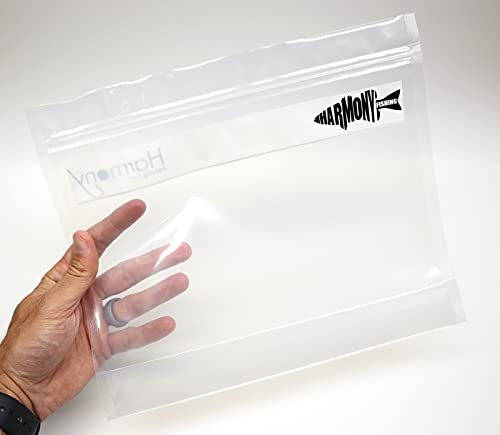 Harmony Fishing Bait Bags (10 Pack) - Durable Clear Storage Bag Organizers for Soft Plastic Baits, Lures, Tackle, and Fishing Accessories