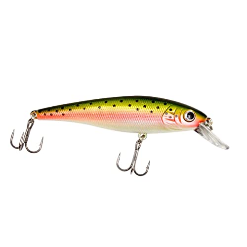 Trout Magnet Trout Crank Top Water Fishing Bait, Runs 2-4 Feet Depth with Small Rattles for High Effectiveness, Great Fishing Lure for Freshwater - color: Rainbow Trout, size: 3.5"