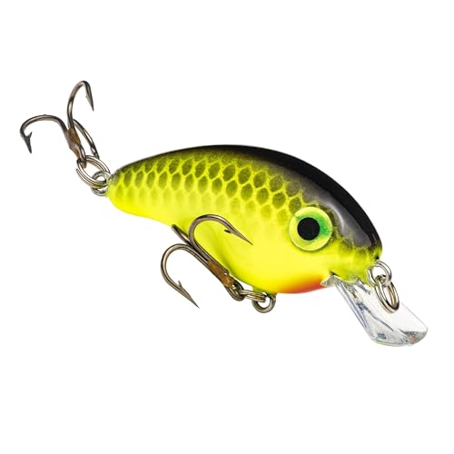Strike King Bitsy Pond Minnow Crankbait Fishing Lure, 3/32 oz, Irresistible to Fish - color: Chartreuse with Black Back, size: Black Back Chartreuse