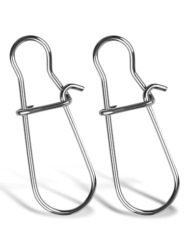 Stainless Steel Duo Lock Snap, Quick Change Fishing Snap Clips, Fishing Lure Connector, Fishing Tackle, 26 to 220LB (5#(88Lb) 100pcs, One Size Pack/White) - color: One Size Pack/White, style: 5#(88Lb)100pcs