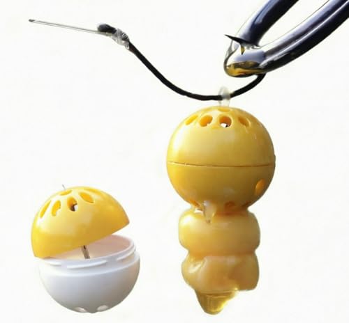 Karpela Bait Matrix Shell (Set of 4) – Protective Shell for Soft Bait & Liver – Turtle & Crawfish Resistant – Carp & Catfish Rig - color: Yellow, size: Small Hole